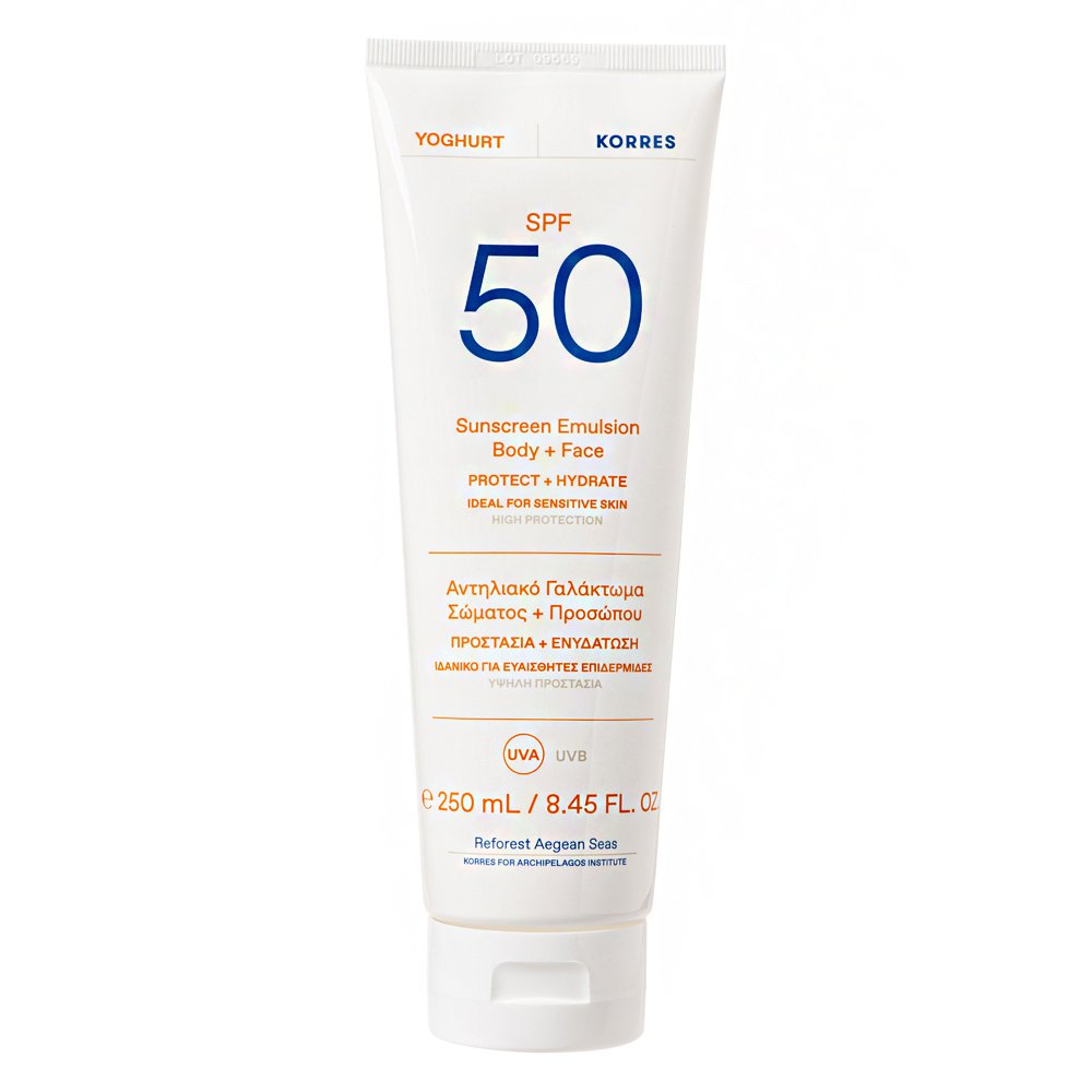 Korres Sunscreen Emulsion Spf50 Αντηλιακό Γαλάκτωμα Σώματος & Προσώπου, 250ml