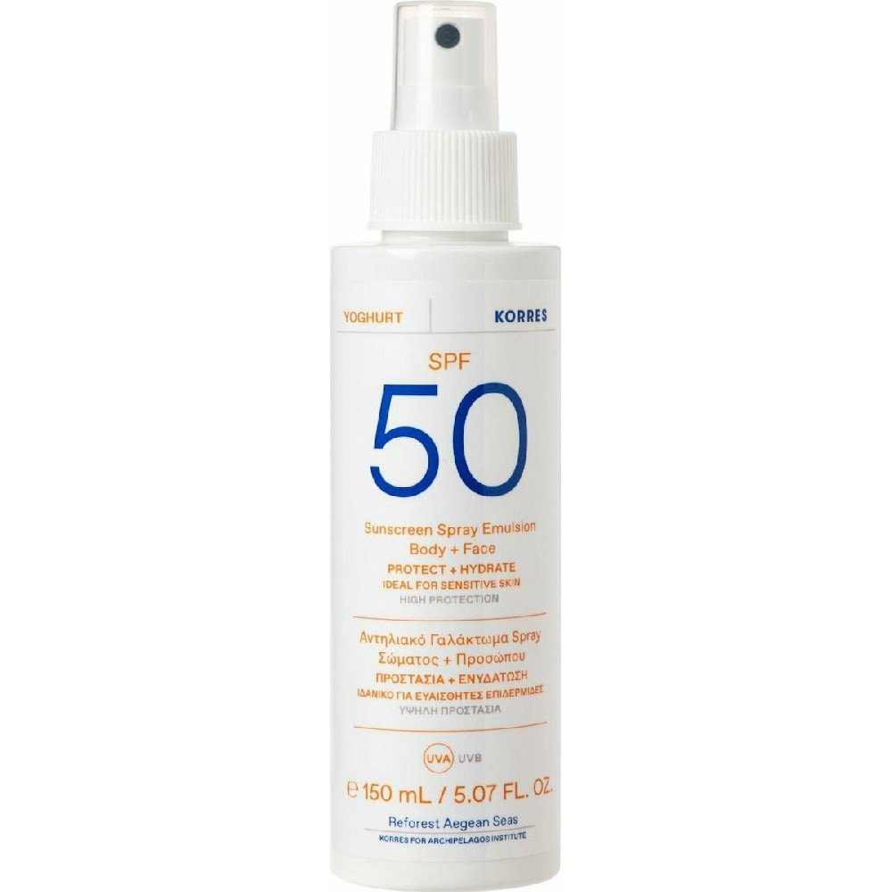 Korres Sunscreen Spray Emulsion SPF50 Αντηλιακό Γαλάκτωμα Spray Σώματος & Προσώπου, 150ml