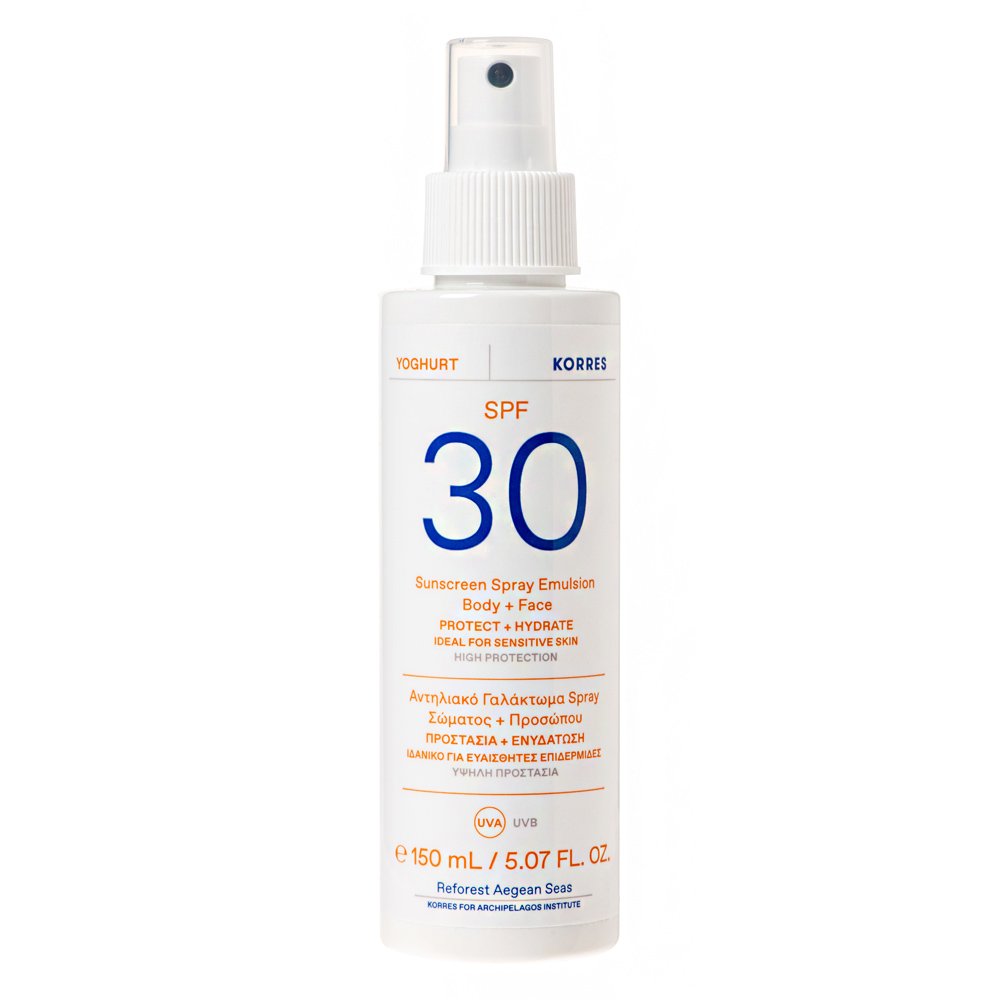 Korres Sunscreen Spray Emulsion SPF30 Αντηλιακό Γαλάκτωμα Spray Σώματος & Προσώπου, 150ml