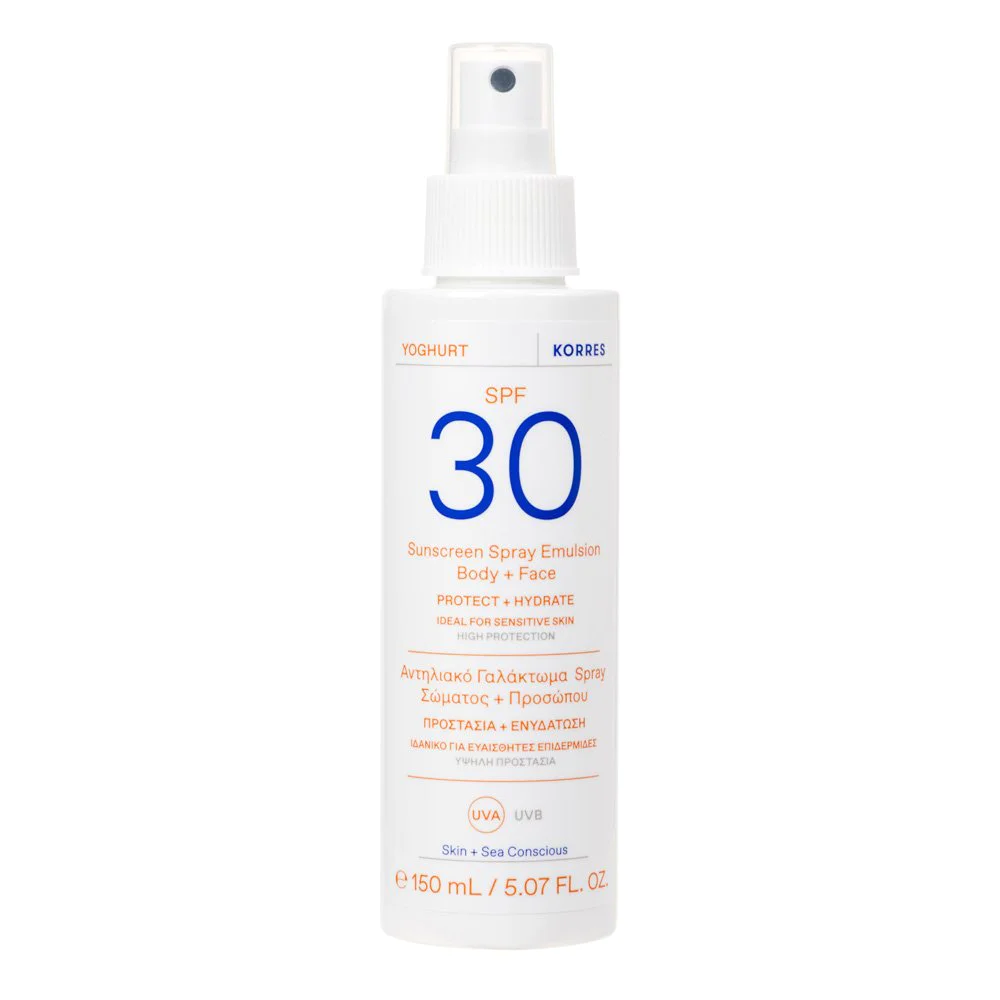 Korres Sunscreen Spray Emulsion SPF30 Αντηλιακό Γαλάκτωμα Spray Σώματος & Προσώπου, 150ml Korres Sunscreen Spray Emulsion SPF30 Αντηλιακό Γαλάκτωμα Spray Σώματος & Προσώπου, 150ml