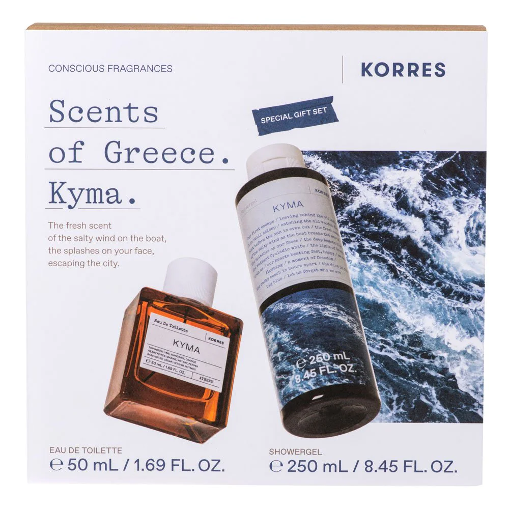 Korres Πακέτο Περιποίησης Σώματος Kyma Eau de Toilette, 50ml & Αφρόλουτρο Κύμα, 250ml