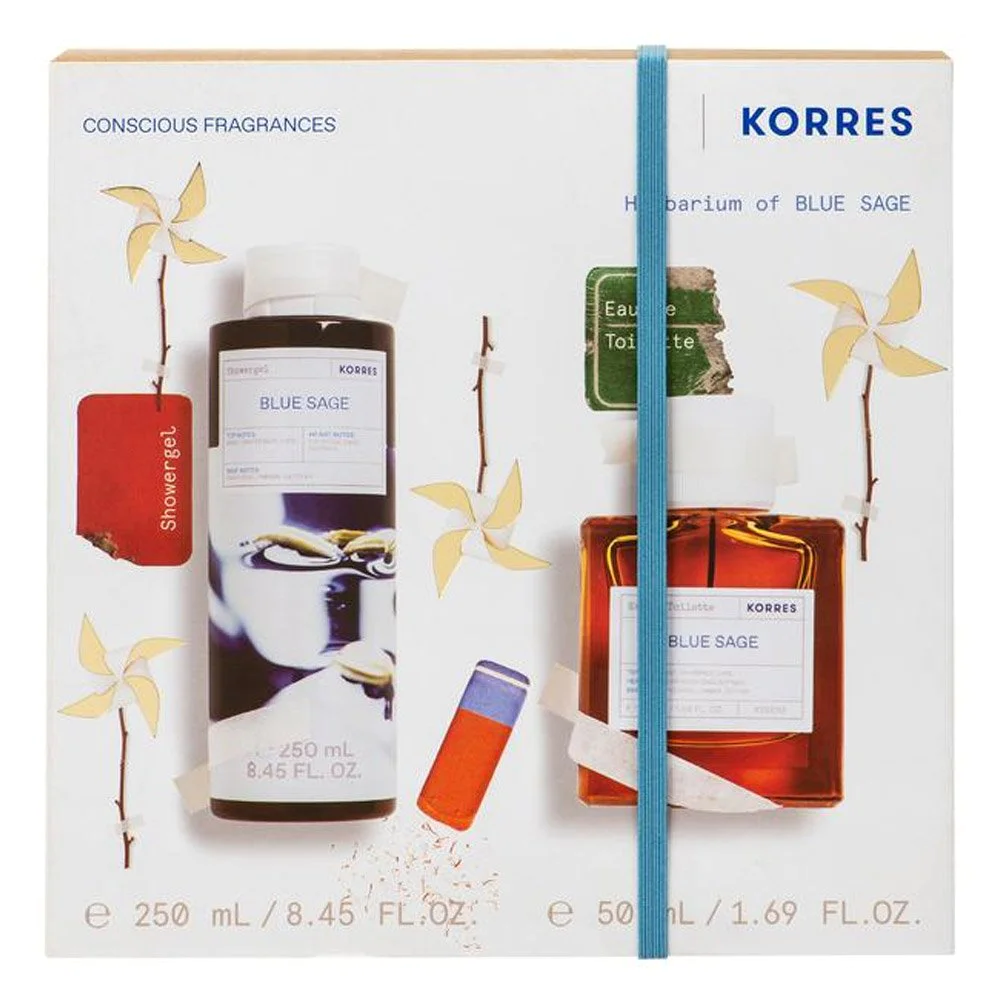 Korres Σετ Περιποίησης Σώματος Blue Sage με Άρωμα Eau de Toilette 50ml & Αφρόλουτρο 250ml, 1σετ	