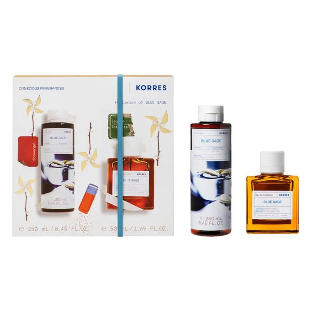 Korres Σετ Περιποίησης Σώματος Blue Sage με Άρωμα Eau de Toilette 50ml & Αφρόλουτρο 250ml, 1σετ	