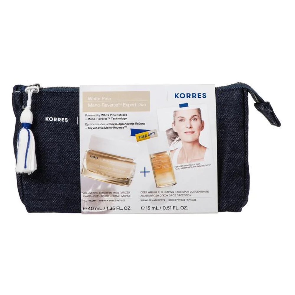 Korres Λευκή Πεύκη Aναπλήρωση Όγκου Kρέμα Hμέρας 40ml + ΔΩΡΟ Aναπλήρωση Όγκου Oρός Προσώπου 15ml, 1σετ