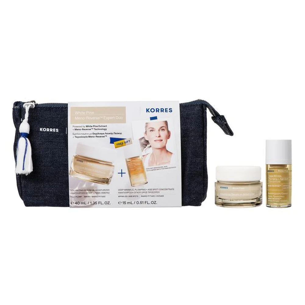 Korres Λευκή Πεύκη Aναπλήρωση Όγκου Kρέμα Hμέρας 40ml + ΔΩΡΟ Aναπλήρωση Όγκου Oρός Προσώπου 15ml, 1σετ