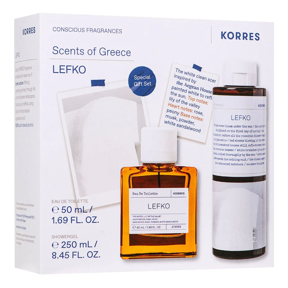 Korres Lefko Eau de Toilette 50ml + Αφρόλουτρο 250ml, 1σετ Korres Lefko Eau de Toilette 50ml + Αφρόλουτρο 250ml, 1σετ