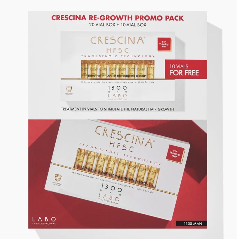 Crescina Transdermic HFSC Ανάπτυξη Man 1300 Promo Pack Ανδρική Σύνθεση για Προχωρημένα Στάδια Αραίωσης , 20 φιαλίδια +10 δώρο