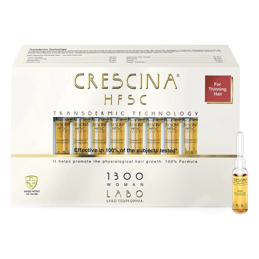 Labo Crescina Transdermic HFSC Woman 1300, Αγωγή Για Γυναίκες Για Προχωρημένο Στάδιο Αραίωσης, 20 Aμπούλες x 3.5ml Labo Crescina Transdermic HFSC Woman 1300, Αγωγή Για Γυναίκες Για Προχωρημένο Στάδιο Αραίωσης, 20 Aμπούλες x 3.5ml