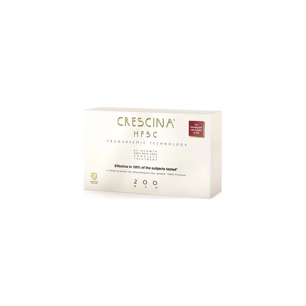 Labo Transdermic HFSC Complete Μan 200,Αγωγή Για Άντρες Αρχικό Στάδιο Αραίωσης και Προχωρημένη Τριχόπτωση, 10+10 Φιαλίδια x3.5ml