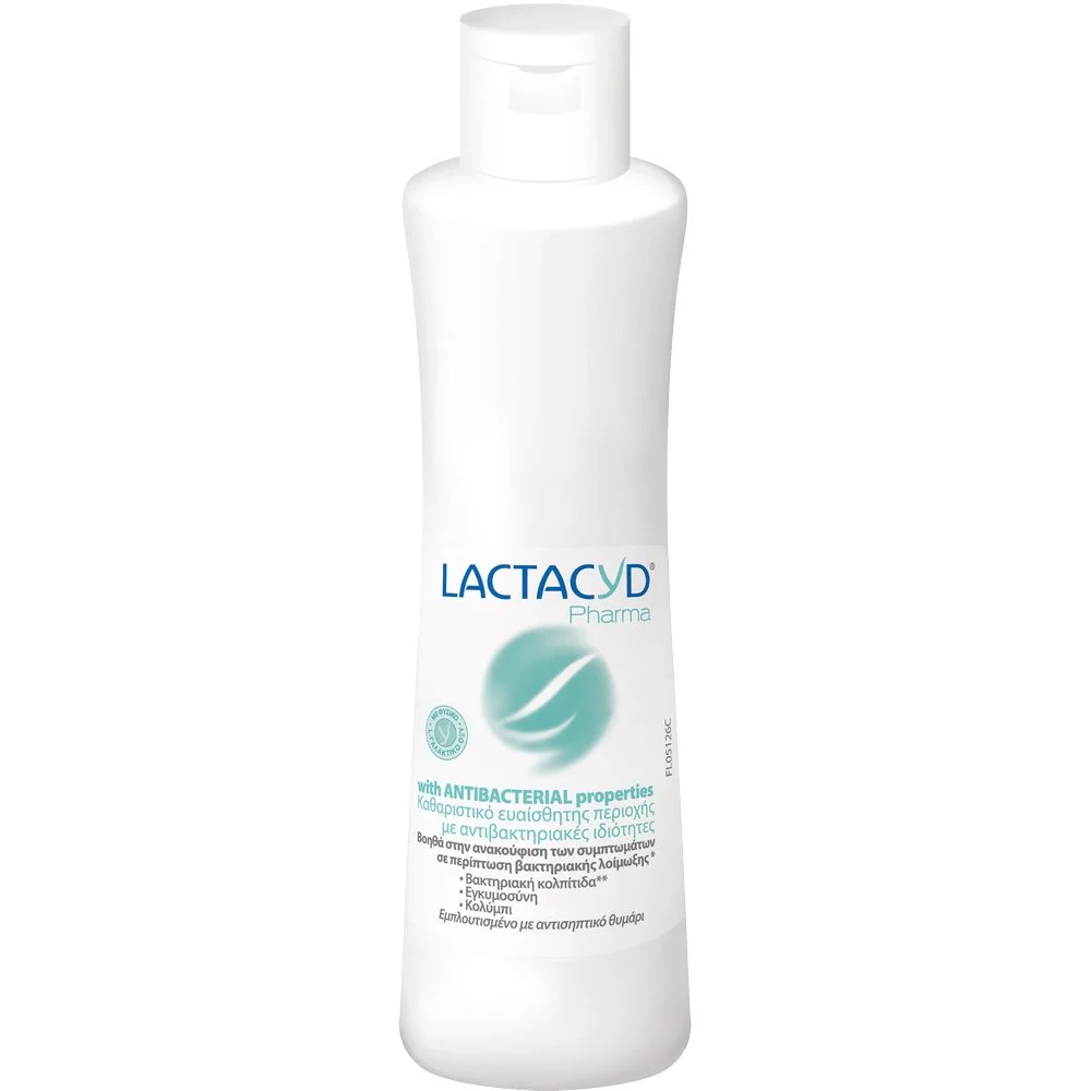 Lactacyd Pharma Antibacterial Καθαριστικό Eυαίσθητης Περιοχής με Φυσικούς Αντιβακτηριδιακούς Παράγοντες, 250ml Lactacyd Pharma Antibacterial Καθαριστικό Eυαίσθητης Περιοχής με Φυσικούς Αντιβακτηριδιακούς Παράγοντες, 250ml