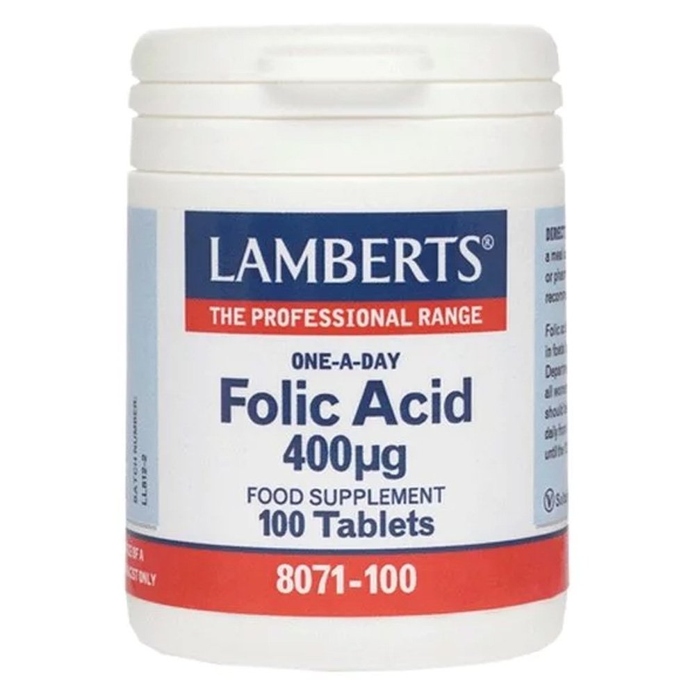 Lamberts Folic Acid 400MCG Συμπλήρωμα Διατροφής με Φολικό Οξύ, 100 tabs