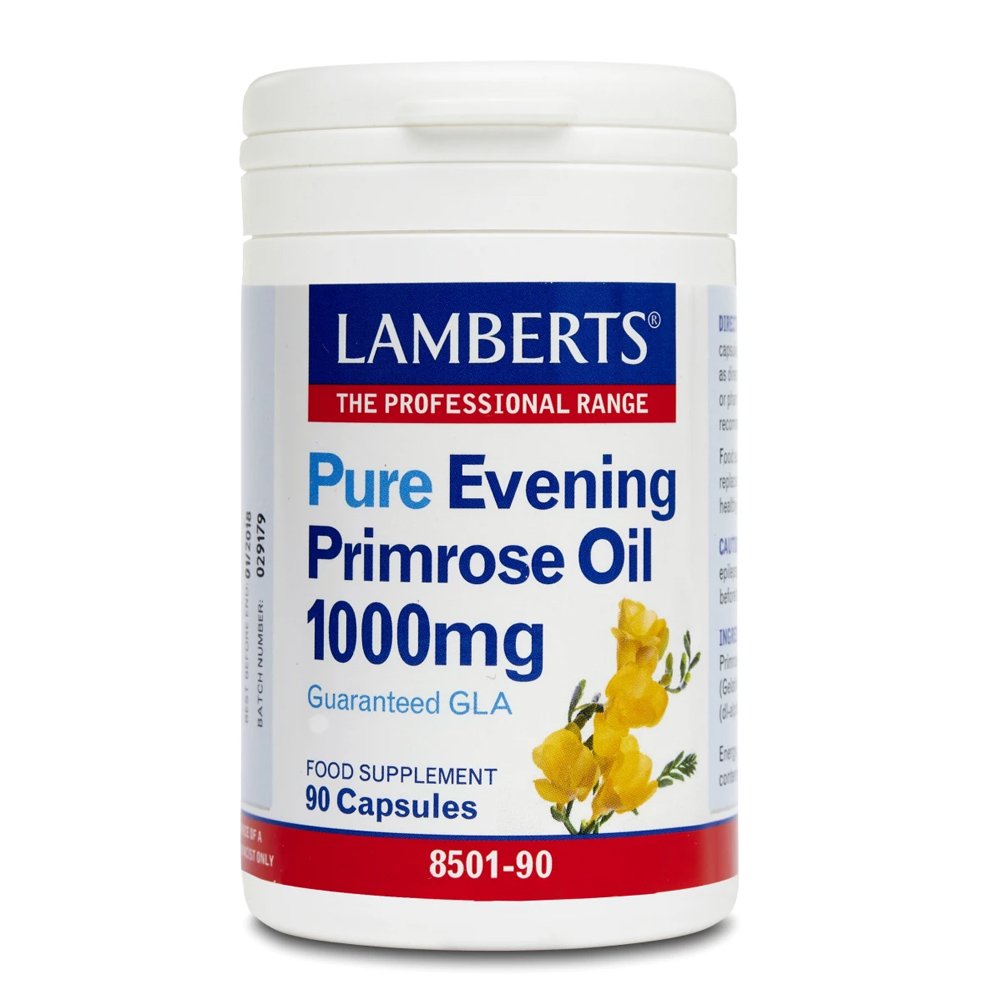Lamberts Pure Evening Primrose Oil 1000mg Συμπλήρωμα με Γ-Λινολεϊκό οξύ 1000mg για Γυναίκες κατά τη Διάρκεια της Περιόδου και της Εμμηνόπαυσης, 90caps