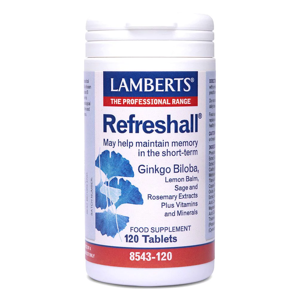 Lamberts Refreshall Σύμπλεγμα Gingko Βάλσαμο Λεμονιού Φασκόμηλο & Δεντρολίβανο για την Ενίσχυση της Μνήμης, 120tabs Lamberts Refreshall Σύμπλεγμα Gingko Βάλσαμο Λεμονιού Φασκόμηλο & Δεντρολίβανο για την Ενίσχυση της Μνήμης, 120tabs
