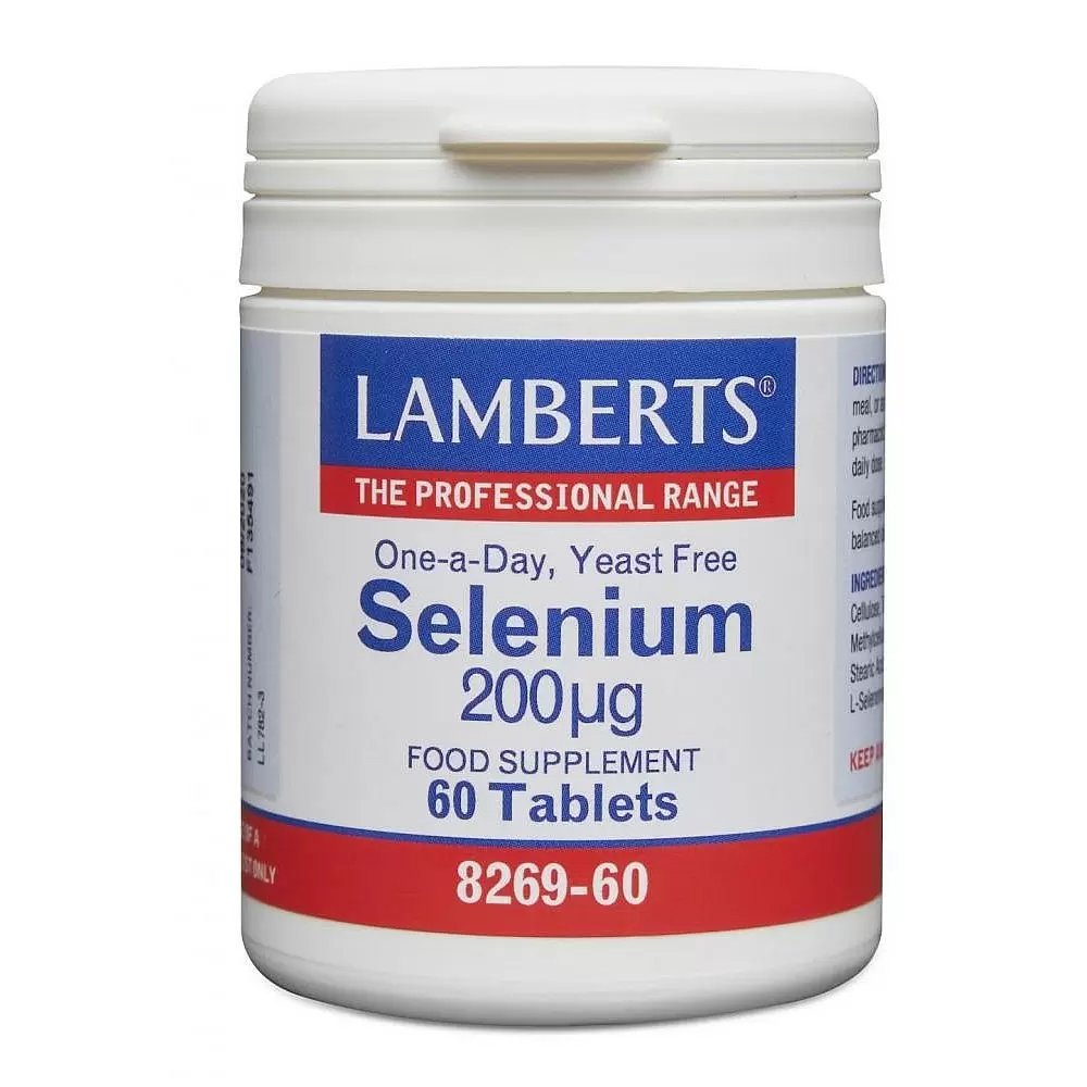 Lamberts Selenium 200MCG Αποτελεί Ζωτικό Συστατικό των Μηχανισμών Άμυνας του Οργανισμού Έναντι στο Οξειδωτικό Στρες, 60tabs