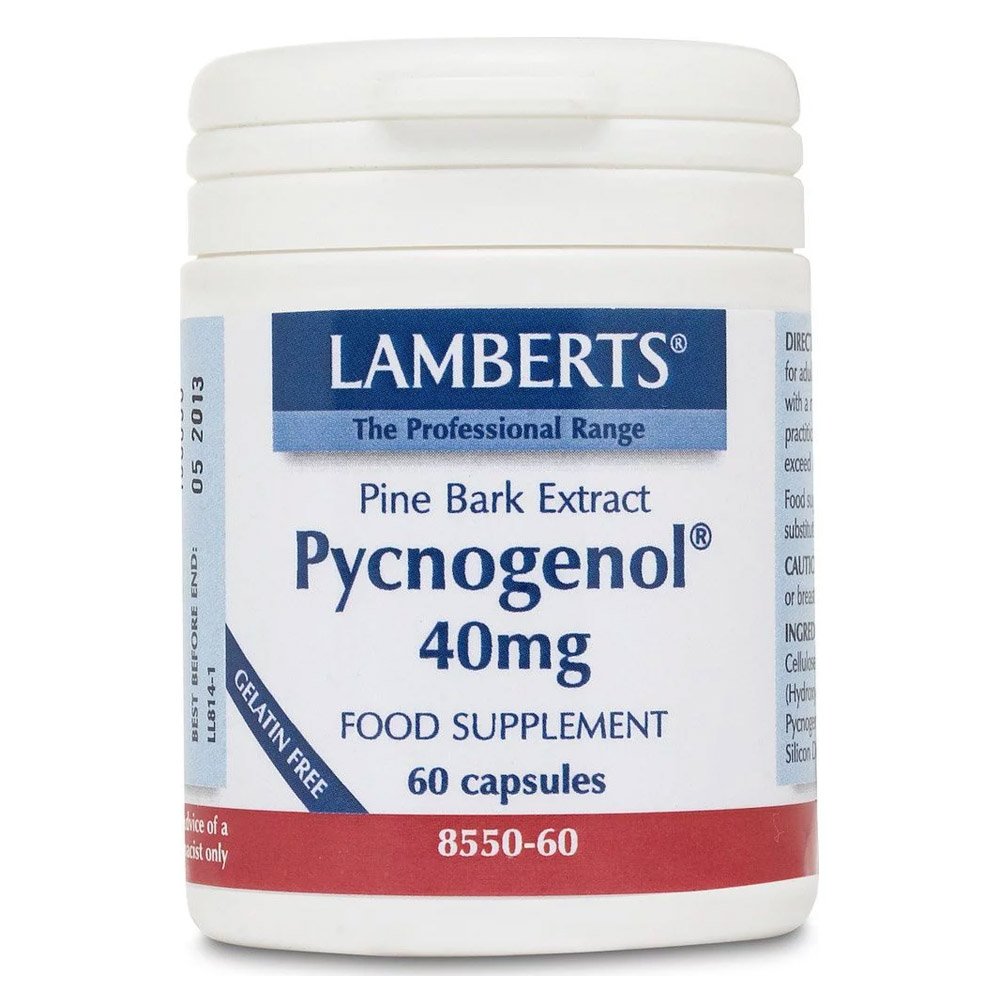 Lamberts Pycnogenol 40MG Διατηρεί Υγιή την Καρδιά Ομαλή τη Κυκλοφορία του Αίματος, 60 κάψουλες