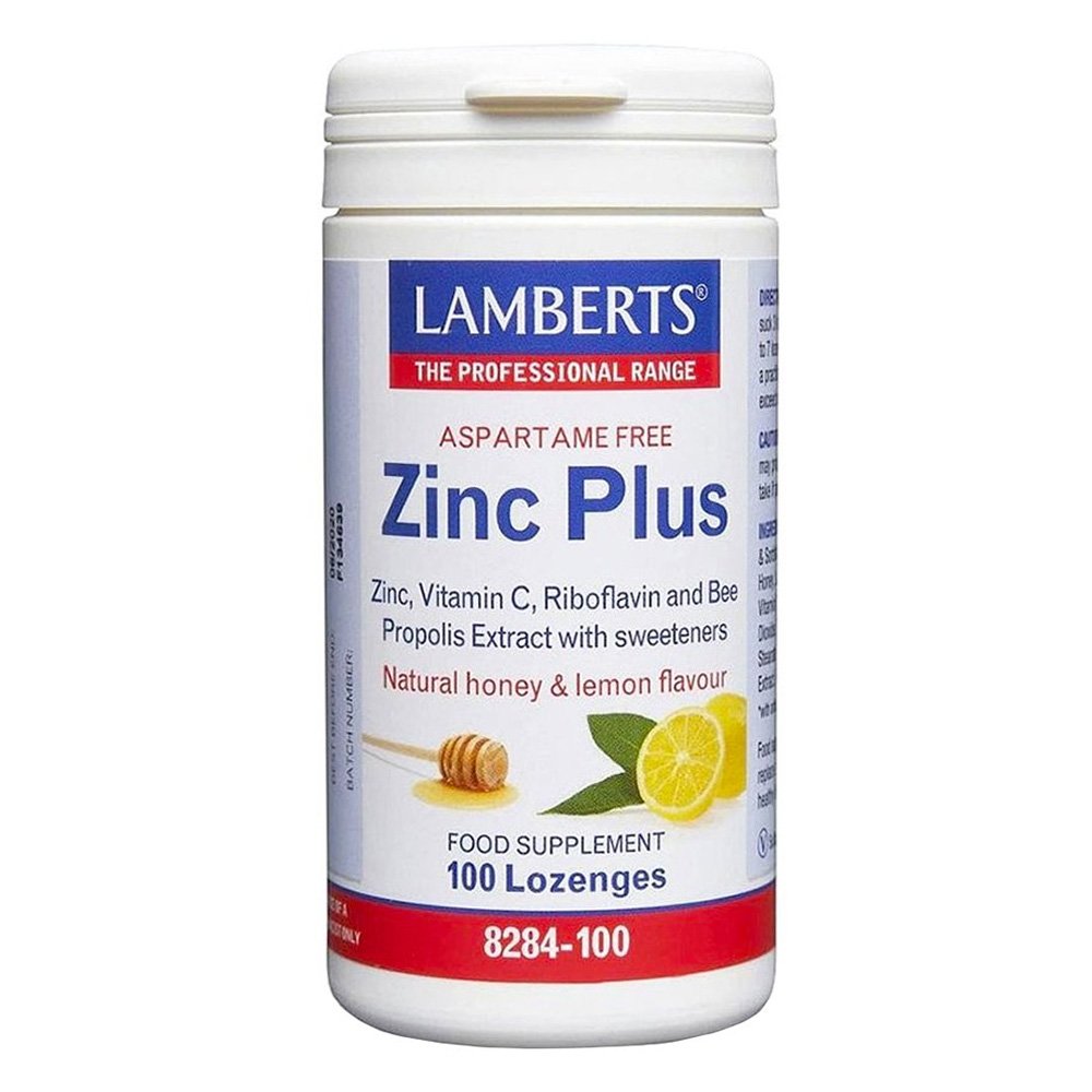 Lamberts Zinc Plus Καραμέλες Ψευδάργυρο & Βιταμίνη C για Ενίσχυση του Ανοσοποιητικού Συστήματος Μέλι & Λεμόνι, 100 καραμέλες