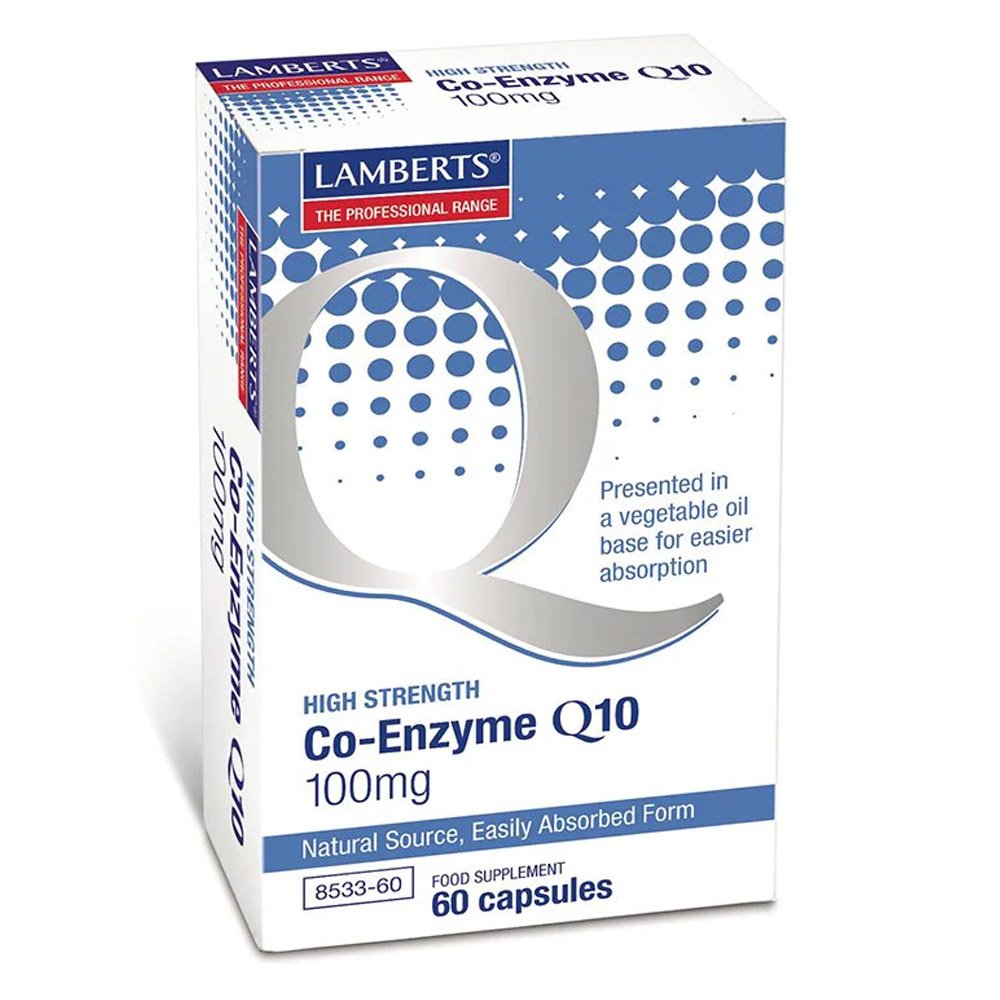 Lamberts Co-Enzyme Q10 100mg Συμπλήρωμα Συνένζυμου Q10 με Μοναδικές Ευεργετικές Ιδιότητες για τη Λειτουργία της Καρδιάς, 60caps