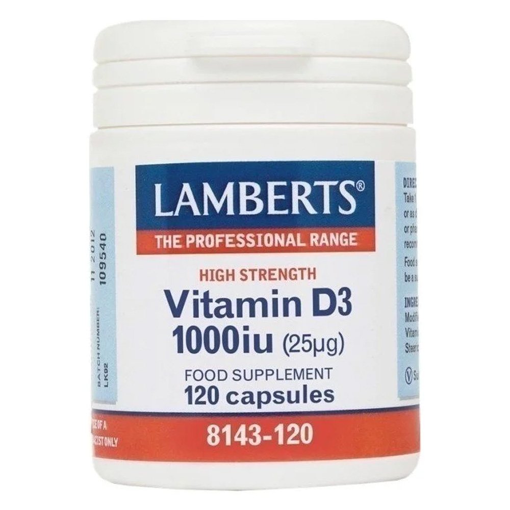 Lamberts Vitamin D3 1000IU/25μg Απαραίτητη για την Υγεία των Οστών & των Δοντιών, 120caps