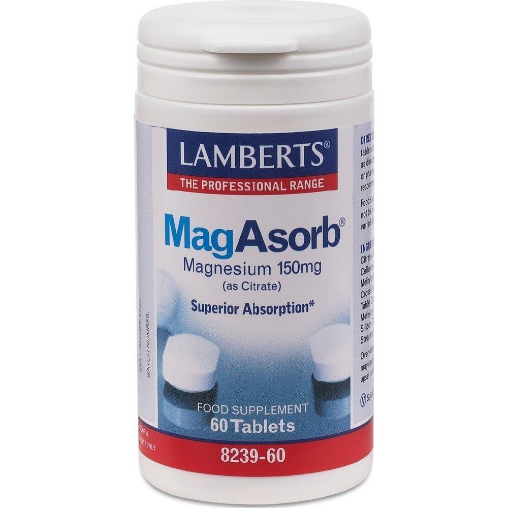 Lamberts MagAsorb Μαγνήσιο Υψηλής Απορρόφησης, 60 Tablets