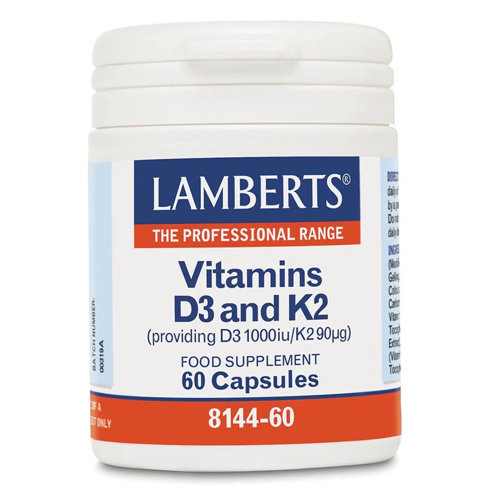 Lamberts Vitamin D3 1000iu & K2 90µg Φόρμουλα με Βιταμίνες D3 & Κ2, 60 caps