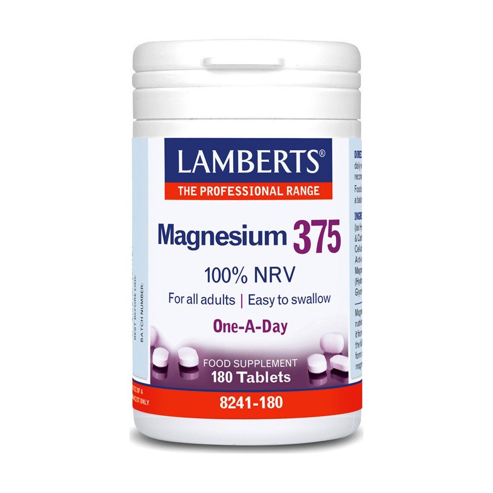 Lamberts Magnesium 375 100% NRV Μαγνήσιο, 180 Ταμπλέτες