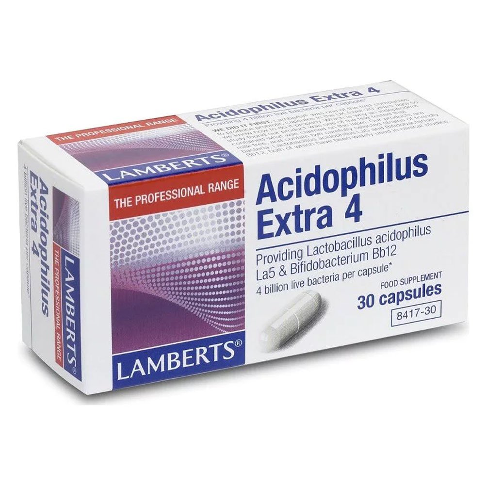Lamberts Acidophilus Extra 4 Milk Free Βοηθά στη Διατήρηση της Ισορροπίας της Εντερικής Χλωρίδας, 30caps