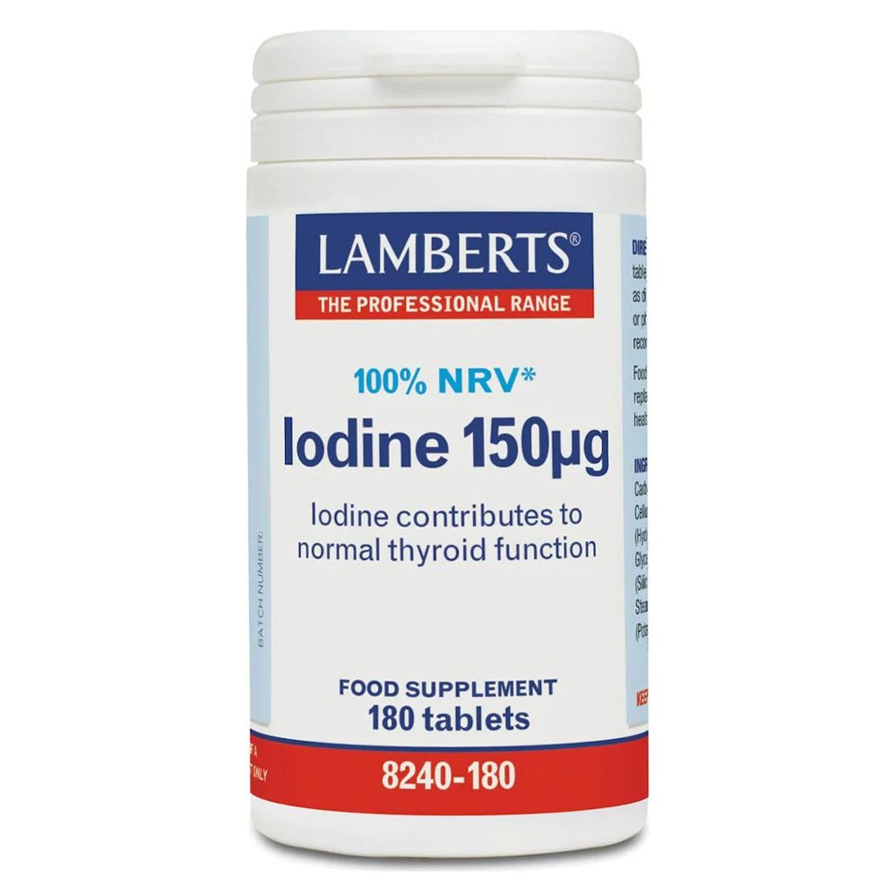 Lamberts Iodine 150μg Υγεία Μαλλιών & Δέρματος Διατήρηση Βάρους & για Χορτοφάγους, 180tabs