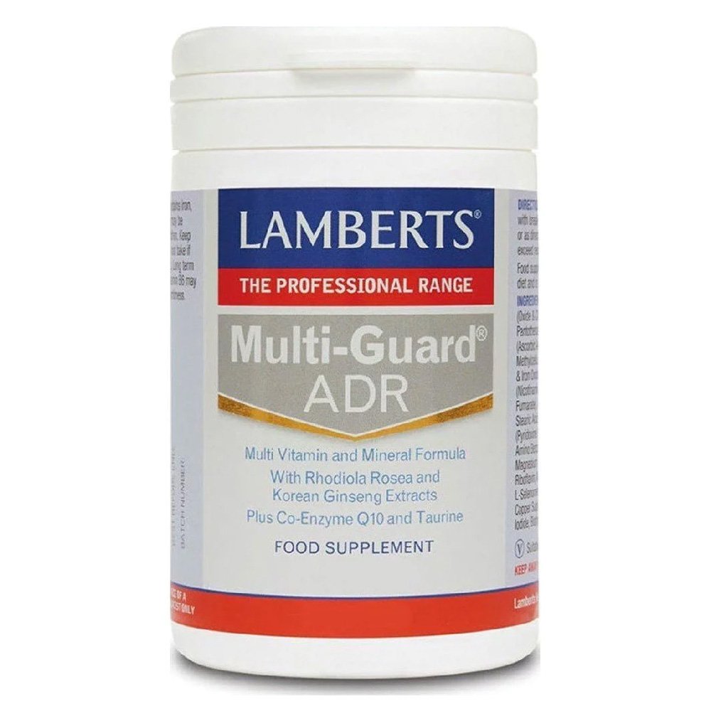 Lamberts Multi Guard ADR Πολυφόρμουλα Ενέργειας & Τόνωσης με Rhodiola Korean Ginseng Q10 & Ταυρίνη, 60 Κάψουλες