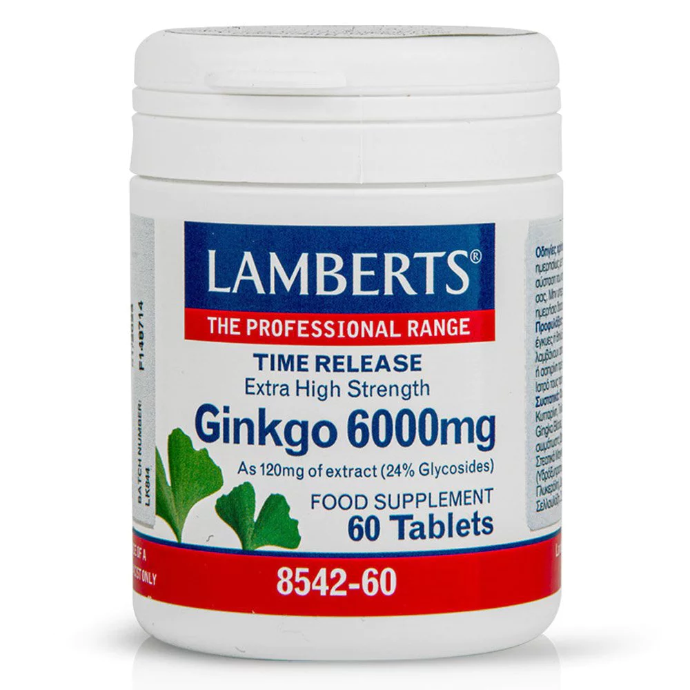 Lamberts Ginkgo Biloba Extract 6000mg, 60Tabs