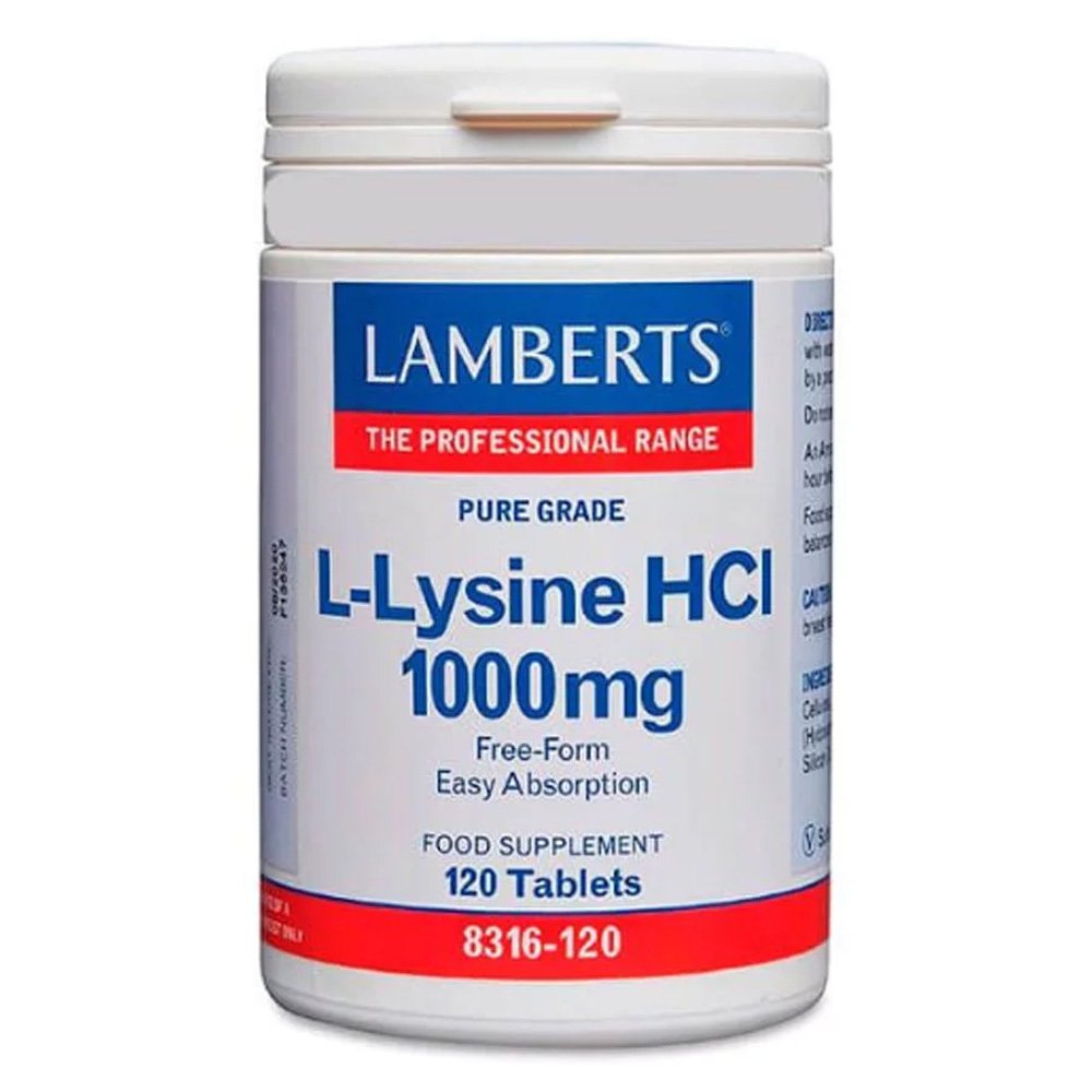 Lamberts L-Lysine Hcl 1000mg Συμπλήρωμα Διατροφής με Λυσίνη, 120Tabs