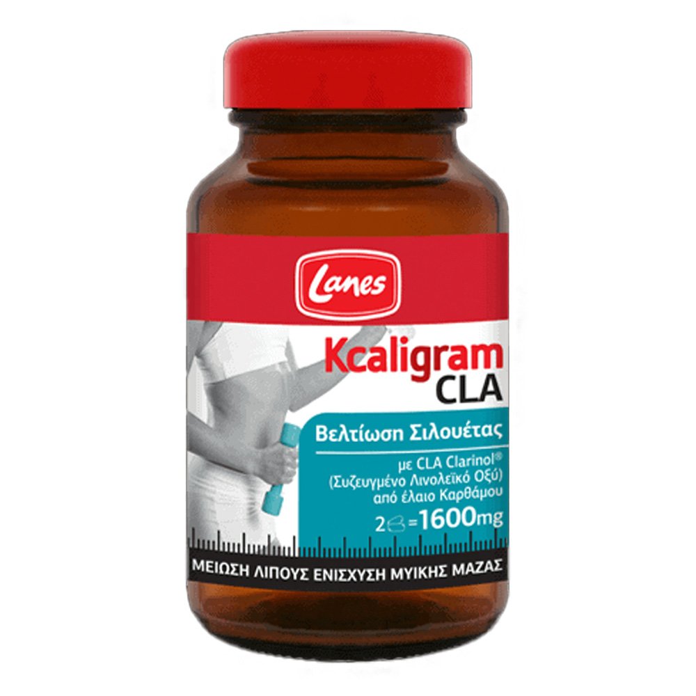 Lanes Kcaligram CLA Συμπλήρωμα Διατροφής για Μείωση λίπους & Ενίσχυση Μυϊκής Μάζας 1600mg, 60 κάψουλες 