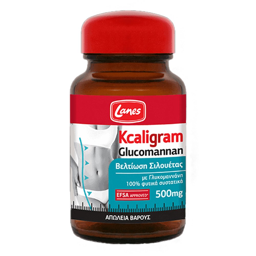 Lanes Kcaligram Glucomannan 500mg Συμπλήρωμα Διατροφής με Γλυκομαννάνη, 60caps