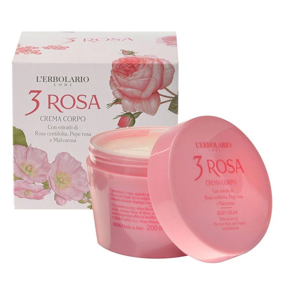 L' Erbolario 3 Rosa Body Cream Κρέμα Σώματος, 200ml