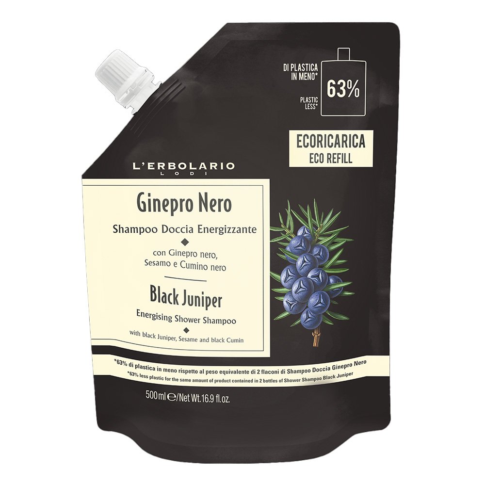 L'Erbolario Black Juniper Energizing Καθαρισμός Σώματος & Μαλλιών, 500ml