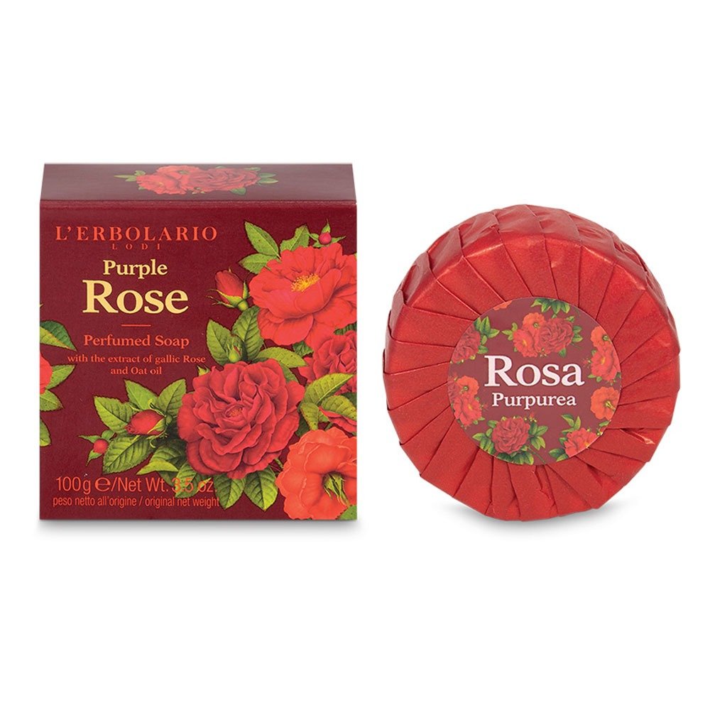 L'Erbolario Rosa Purpurea Sapone Profumato Αρωματικό Σαπούνι, 100gr
