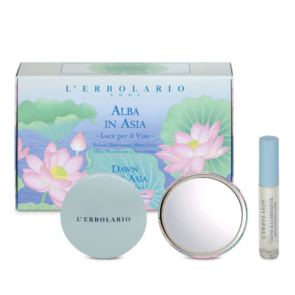 L' Erbolario Promo Alba in Asia Kit Make Up Ανοιχτόχρωμη Πούδρα Λάμψης 8.5g & Light Effect Gloss 7ml & Καθρεφτάκι, 1σετ