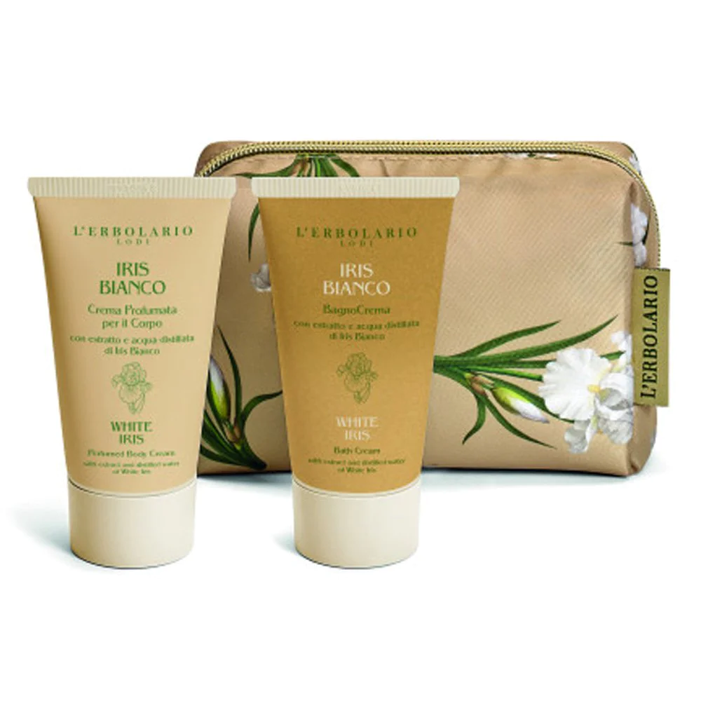 L'Erbolario Iris Bianco Limited Edition Beauty Pochette Πακέτο με Αφρόλουτρο 75ml & Κρέμα σώματος 75ml, 1σετ L'Erbolario Iris Bianco Limited Edition Beauty Pochette Πακέτο με Αφρόλουτρο 75ml & Κρέμα σώματος 75ml, 1σετ
