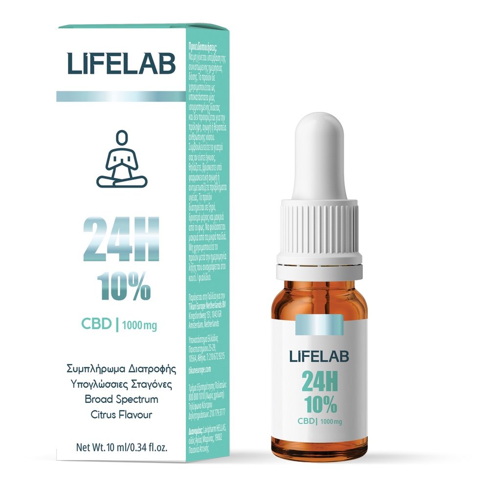 Lifelab CBD 24H 10% Συμπλήρωμα διατροφής σε Μορφή Ελαίου για Ισορροπία & Ευεξία του Οργανισμού, 10ml