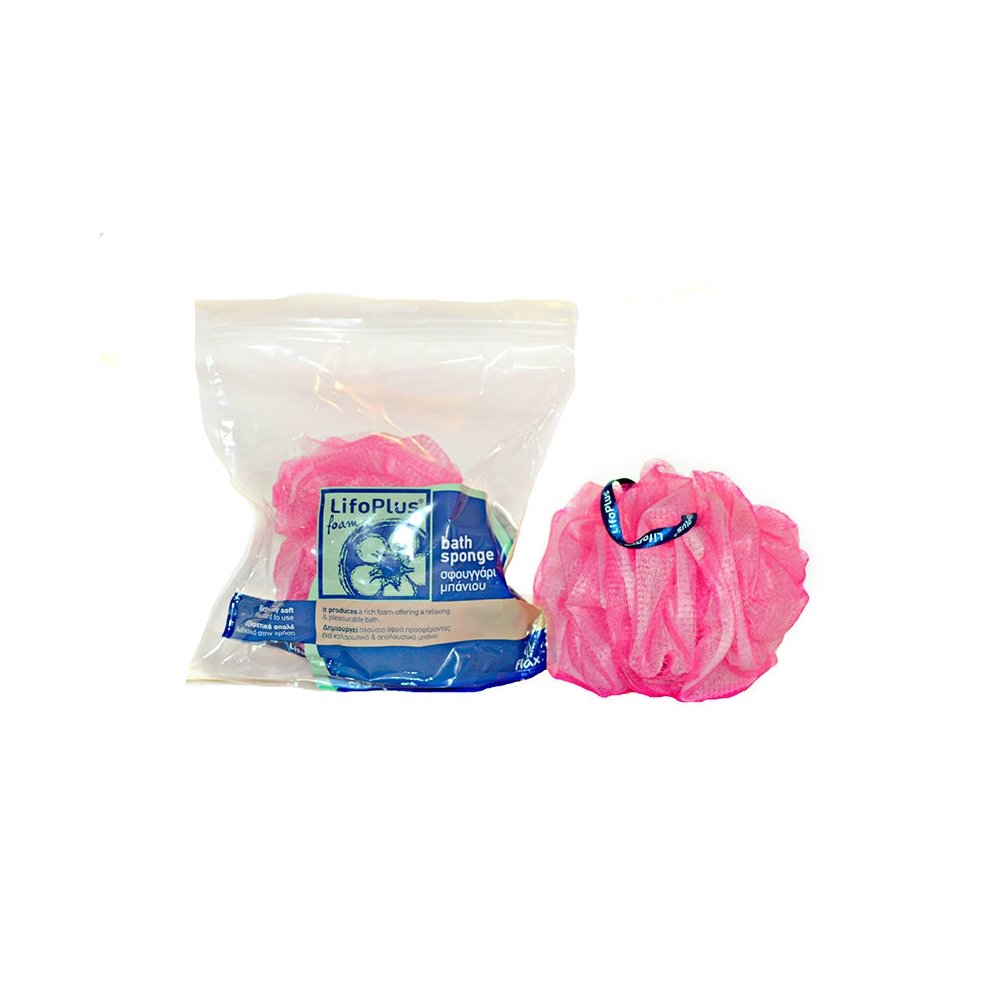 LifoPlus Foam Sponge Σφουγγάρι Μπάνιου Δίχρωμο Ροζ, 1τμχ