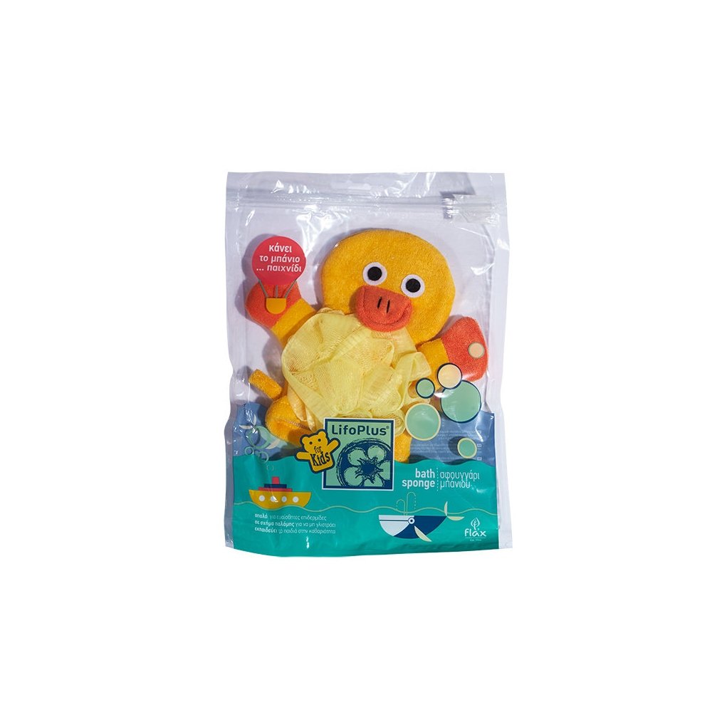 Lifoplus For Kids Bath Sponge Παιδικό Σφουγγάρι Μπάνιου Παπάκι, 1τμχ