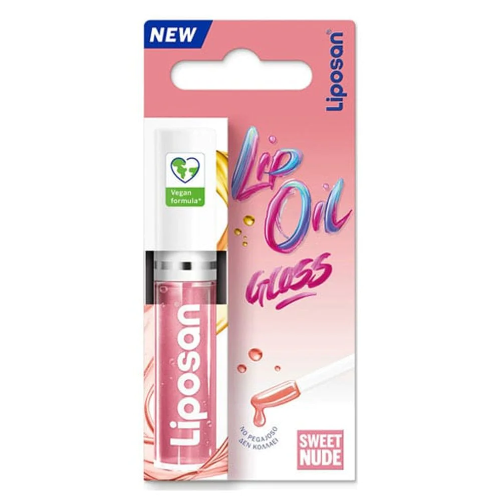 Liposan Lip Oil Gloss Sweet Nude Άμεσης Ενυδάτωσης Vegan Friendly, 5.5ml