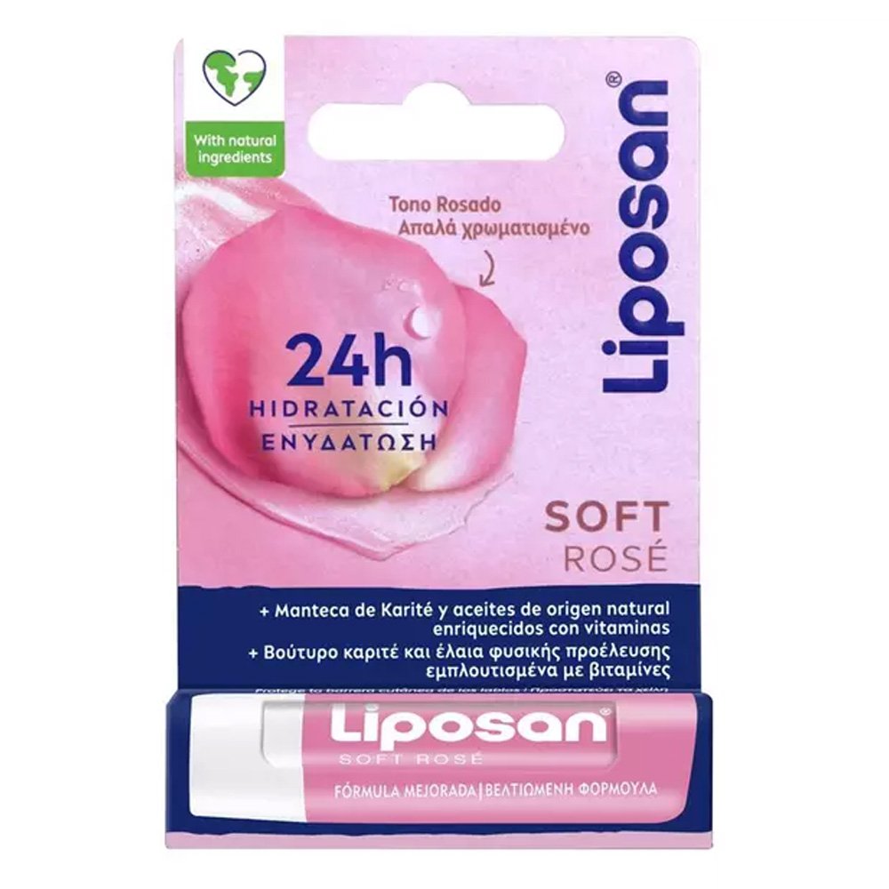 Liposan Soft Rose Lip Balm με Χρώμα Soft Rose, 4.8gr
