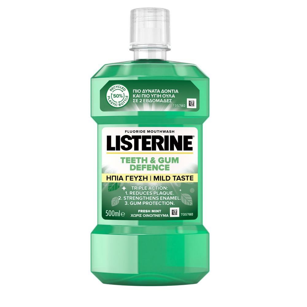 Listerine Teeth & Gum Defense Στοματικό Διάλυμα Mild Taste, 500ml