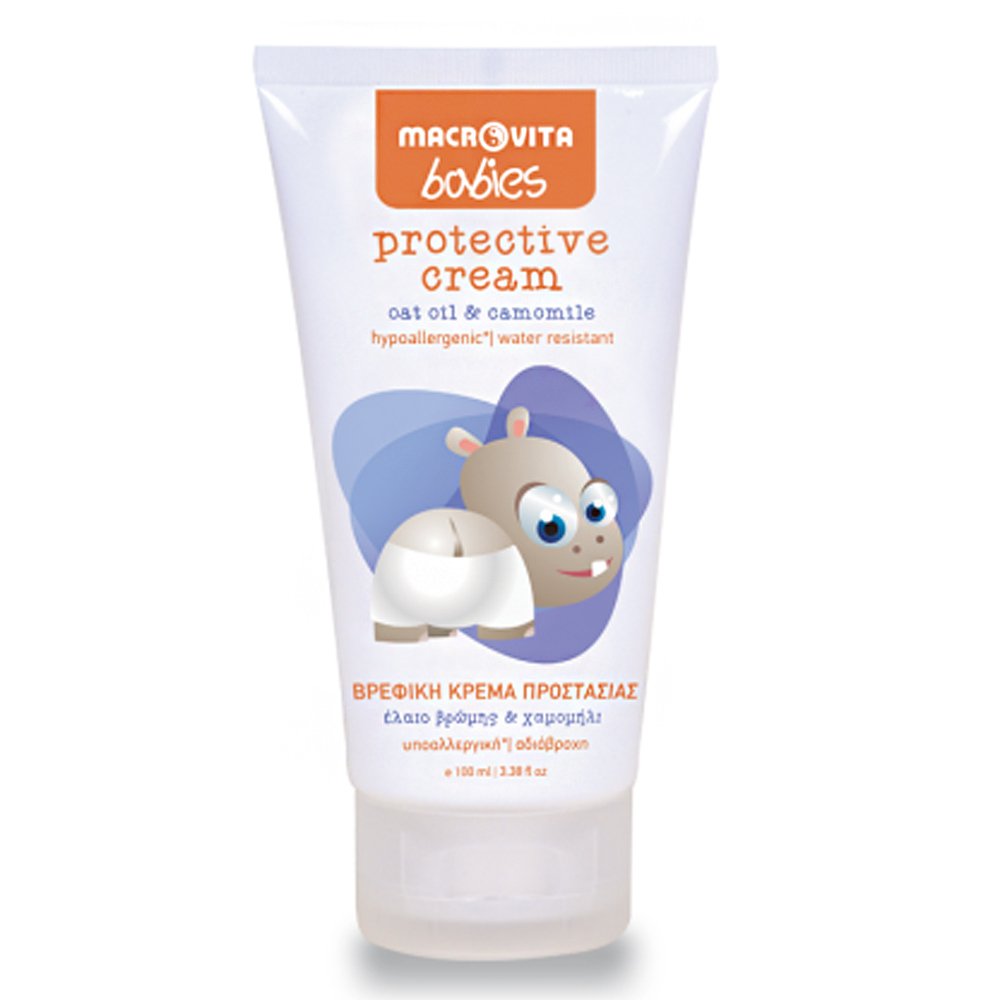 Macrovita Babies Protective Cream Βρεφική Κρέμα Προστασίας με Έλαιο Βρώμης & Χαμομήλι 100ml