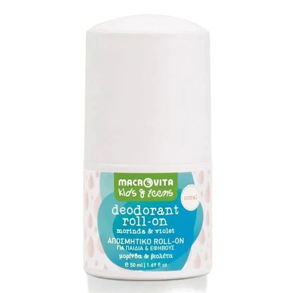 Macrovita Kids Αποσμητικό Roll-On Coral για Παδιά και Εφήβους με Μορίνδα και Βιολέτα, 50ml Macrovita Kids Αποσμητικό Roll-On Coral για Παδιά και Εφήβους με Μορίνδα και Βιολέτα, 50ml