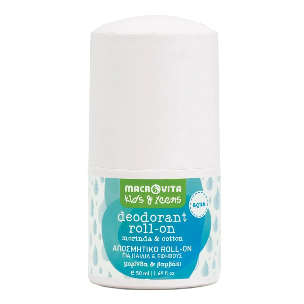 Macrovita Kids Αποσμητικό Roll-On Aqua για Παιδιά και Εφήβους με Μορίνδα & Βαμβάκι 50ml Macrovita Kids Αποσμητικό Roll-On Aqua για Παιδιά και Εφήβους με Μορίνδα & Βαμβάκι 50ml