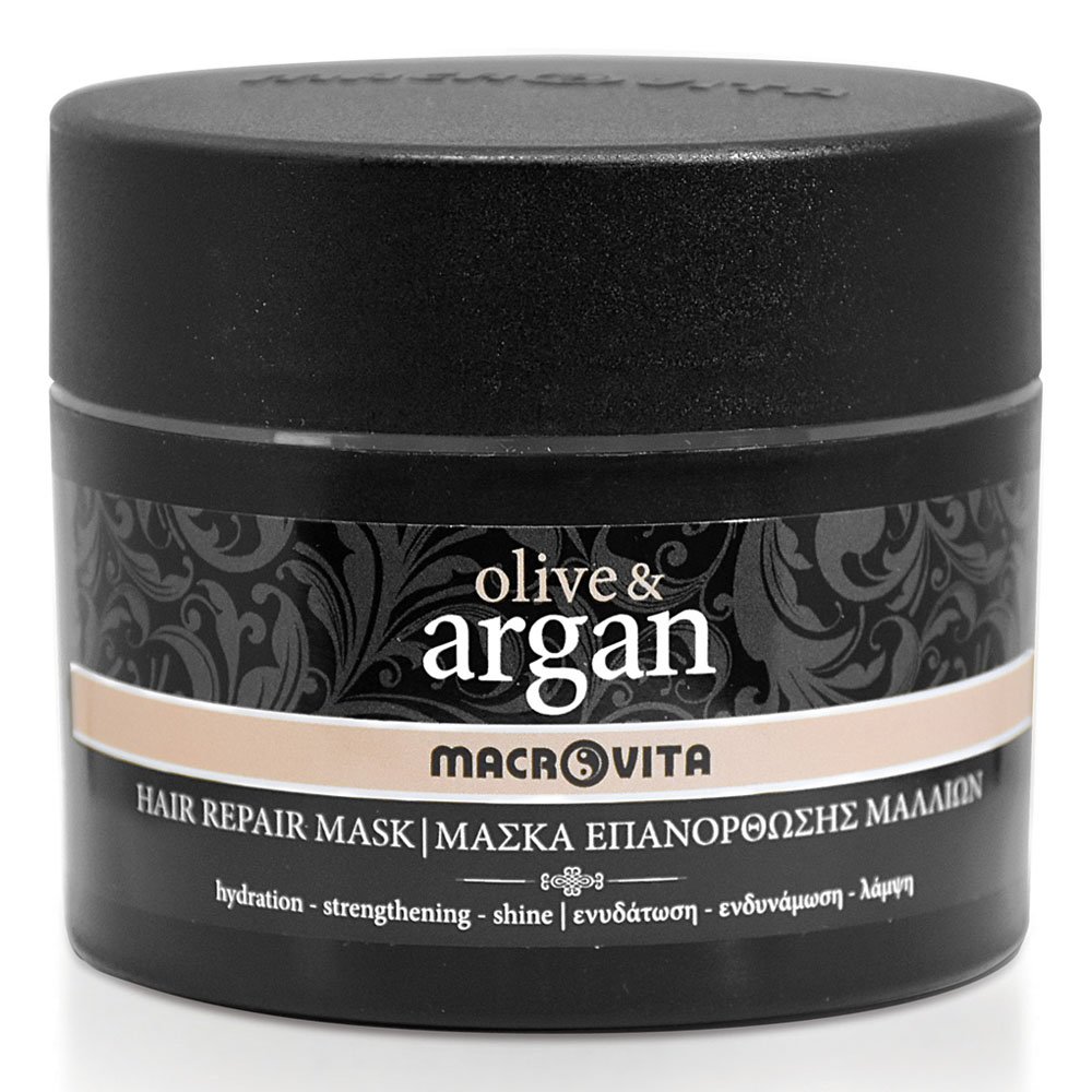 Macrovita Olive & Argan Επανορθωτική Μάσκα Μαλλιών, 200ml