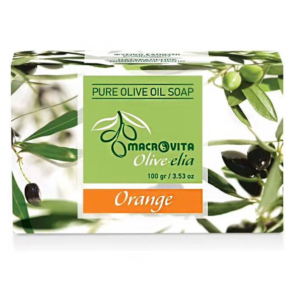 Macrovita Pure Olive Oil Soap Φυσικό Σαπούνι Ελαιολάδου Orange, 100gr