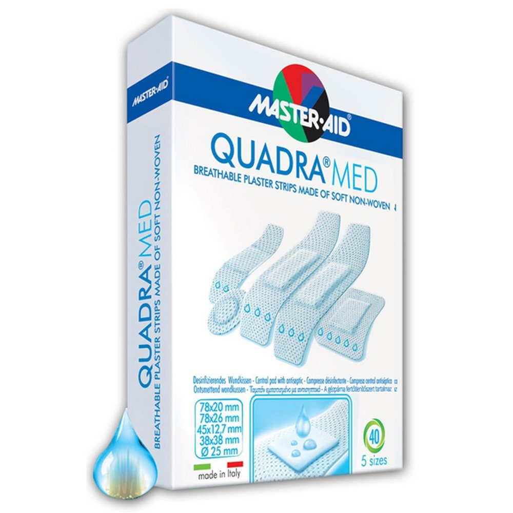 Master-Aid Αυτοκόλλητα Επιθέματα Quadra Med 5 Μεγέθη, 40τμχ