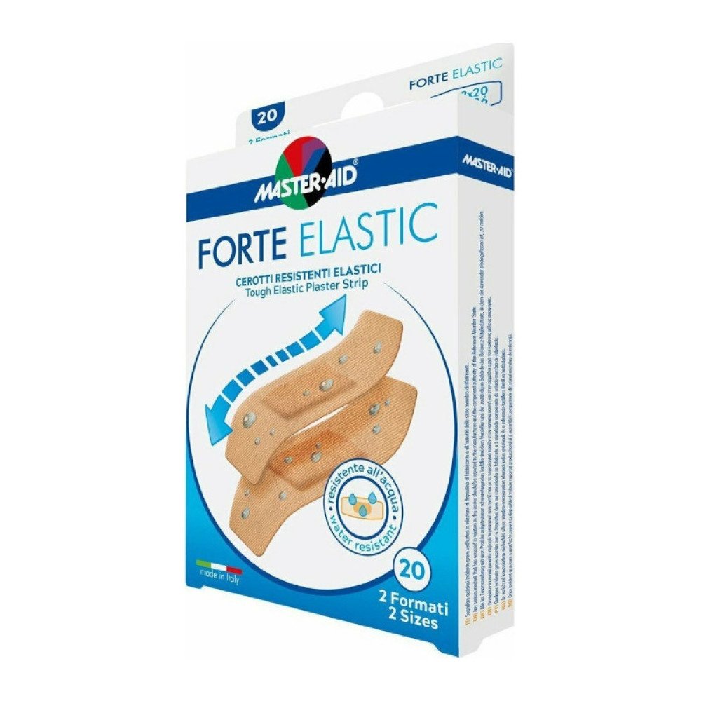 Master-Aid Forte Elastic Super Ελαστικά Επιθέματα Τραύματος σε Δύο Μεγέθη 78Χ20mm & 78X26mm, 20τμχ